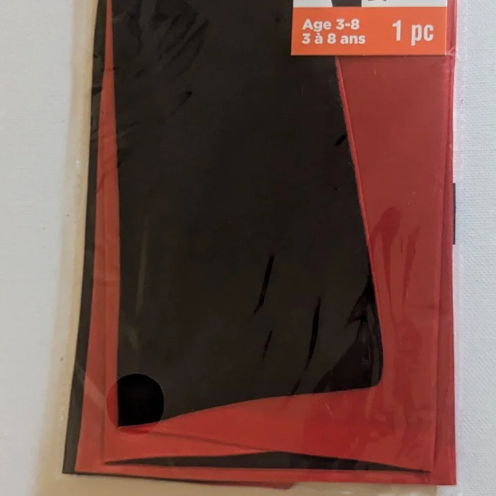 NWT Kids Red Black Satin Cape Super Hero Vampire Halloween Costume Michaels NEW